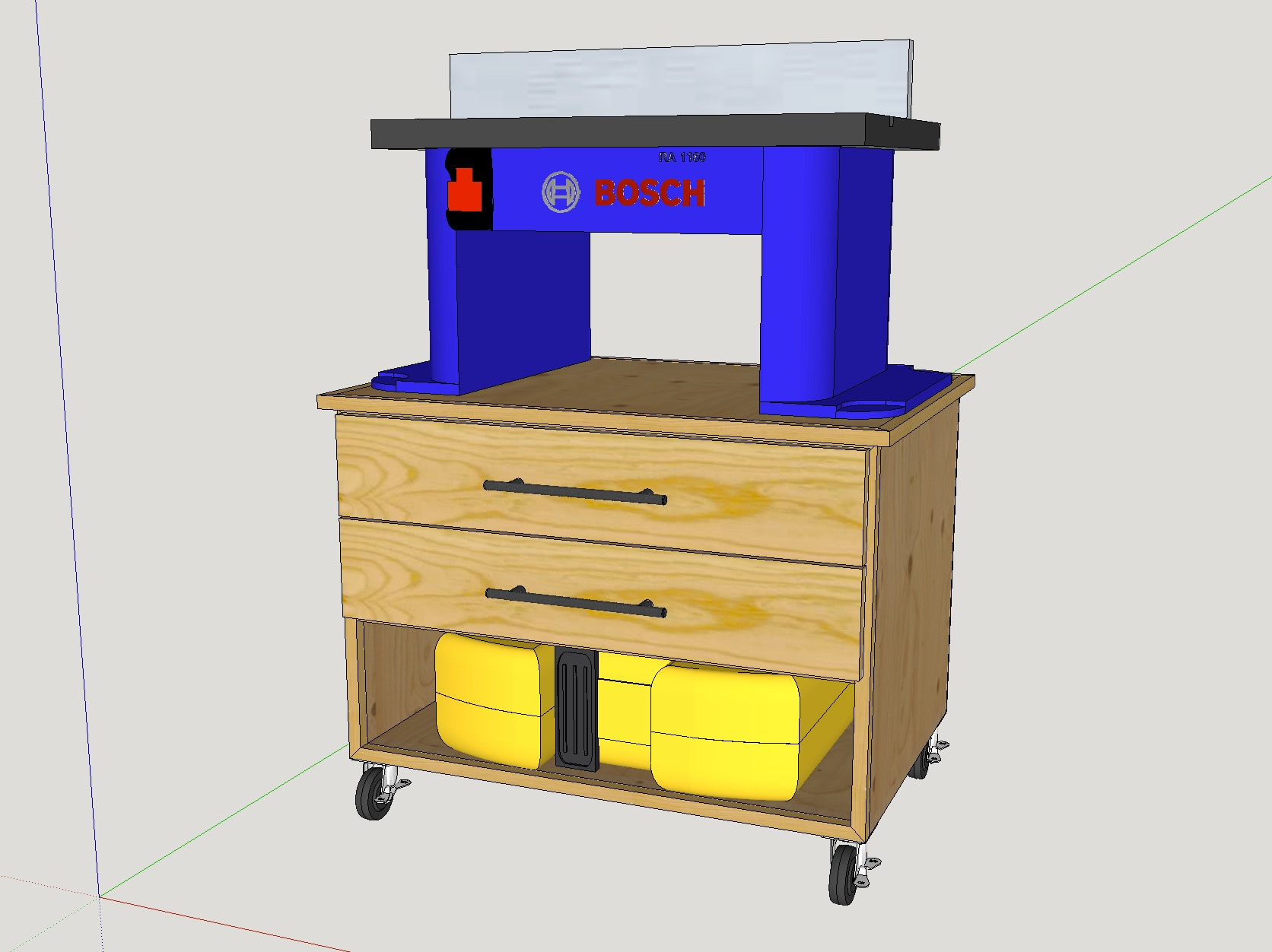 Router table cart SketchUp plan Silicon Valley Woodworker